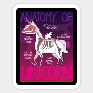 Unicorn Anatomy T-Shirt Sticker